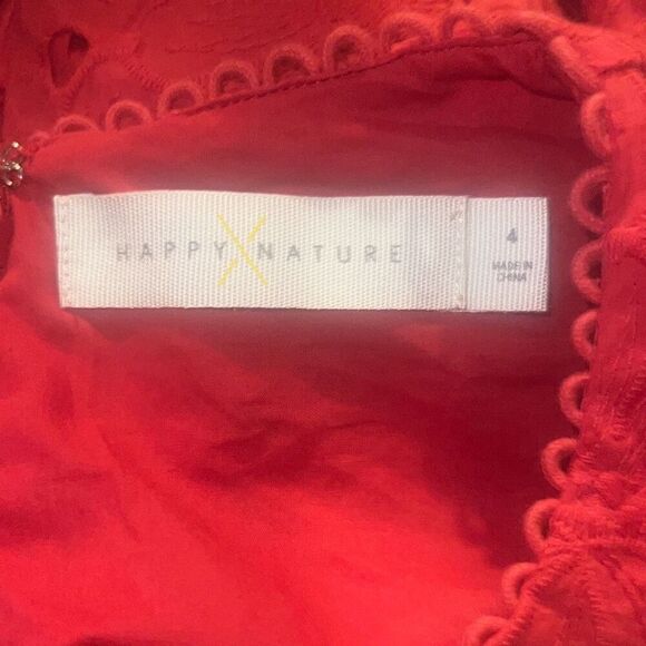 ✨Happy X Nature Red Eyelet Cotton Sz 4 Dress✨ - Picture 7 of 8